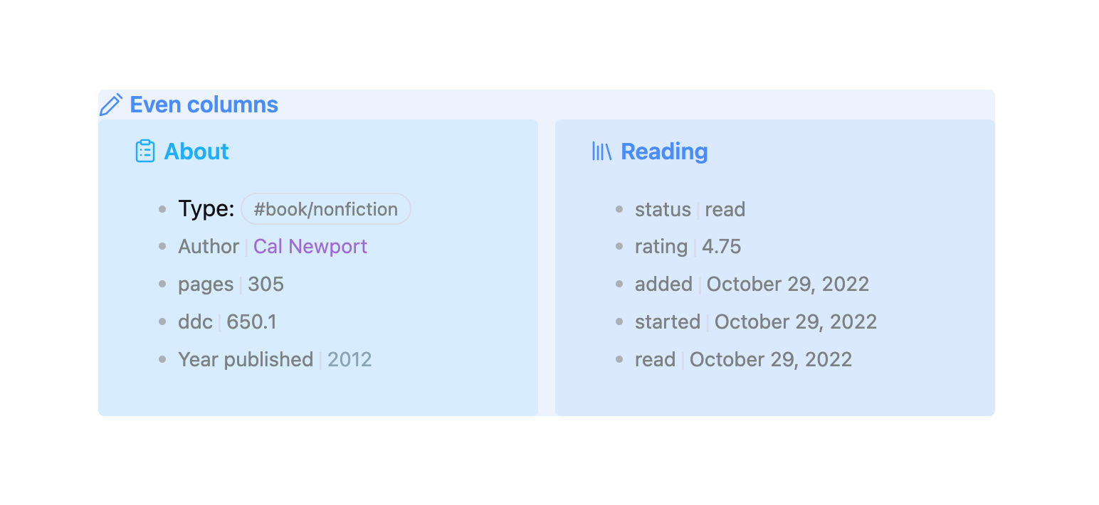 Obsidian note showing one larger callout containing two smaller ones within.